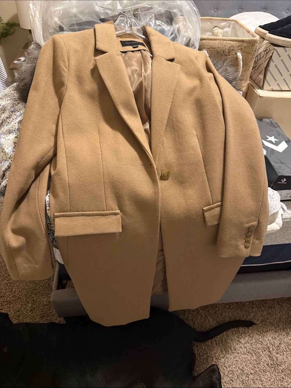 Banana Republic Tan Single-Breasted Long Trench Coat - Picture 3 of 3